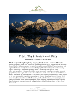 The Kangshung Face September 26 – October 17, 2015 (22 Days)