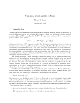 Notes on Numerical Linear Algebra Software