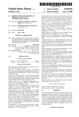 United States Patent (19) 11 Patent Number: 6,048,849 Hausheer Et Al