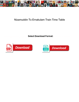 Nizamuddin to Ernakulam Train Time Table