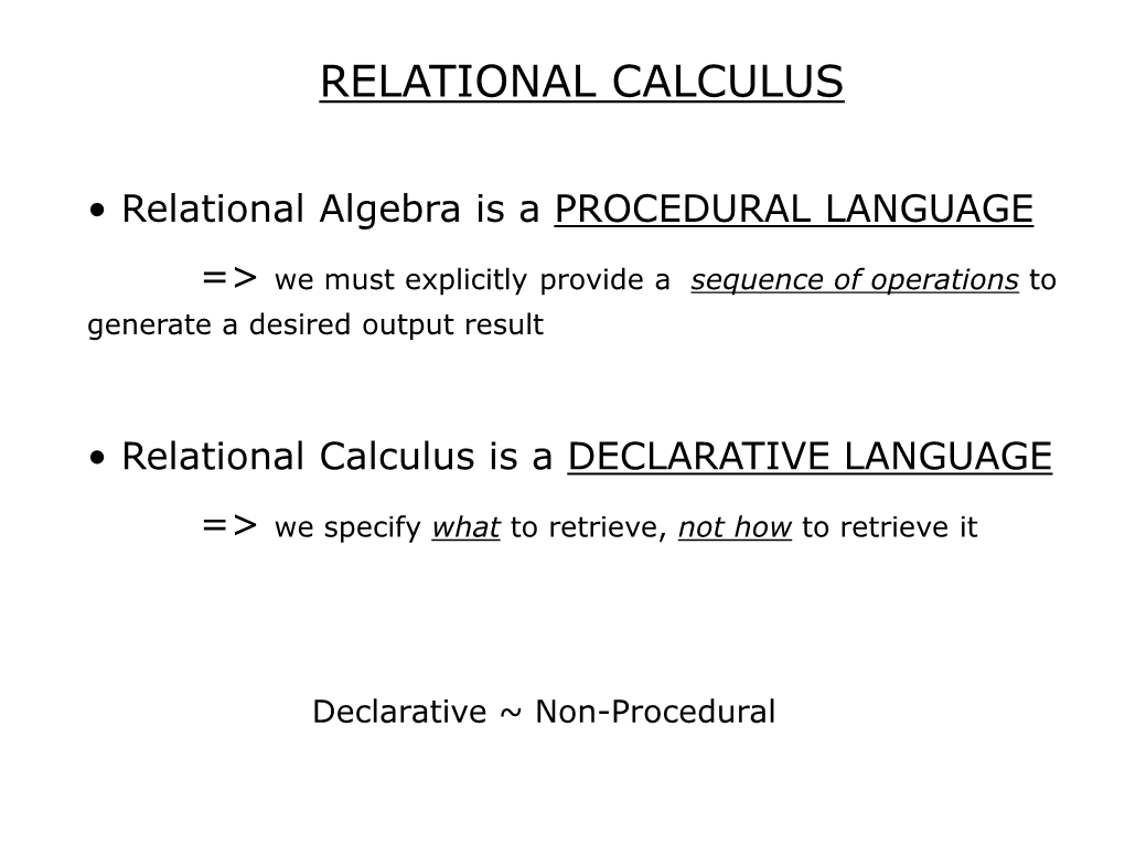 Relational Calculus