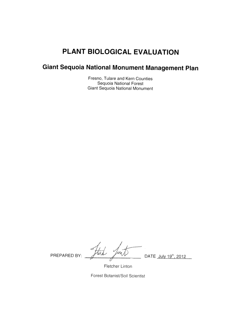 Plant Biological Evaluation