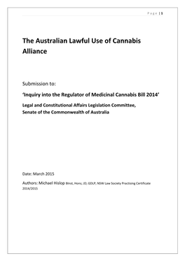 The Australian Lawful Use of Cannabis Alliance