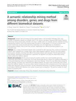 A Semantic Relationship Mining Method Among Disorders, Genes