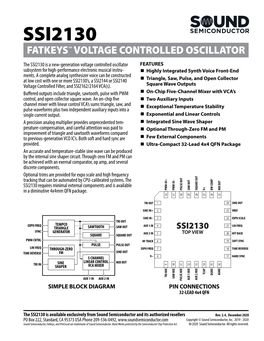 Ssi2130 Fatkeys™ Voltage Controlled Oscillator