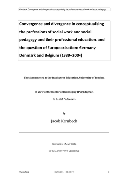 The Europeanisation of Education for the Social Professions