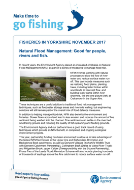 FISHERIES in YORKSHIRE NOVEMBER 2017 Natural Flood