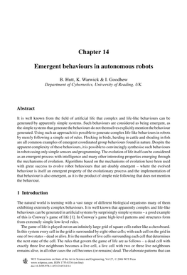 Chapter 14 Emergent Behaviours in Autonomous Robots