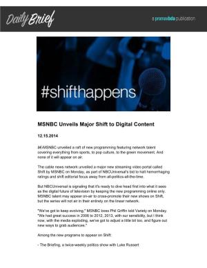 MSNBC Unveils Major Shift to Digital Content