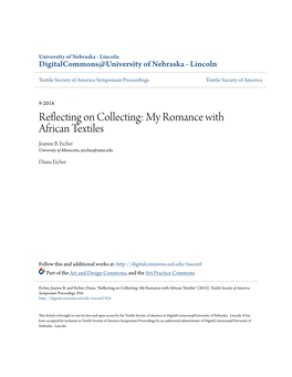 My Romance with African Textiles Joanne B