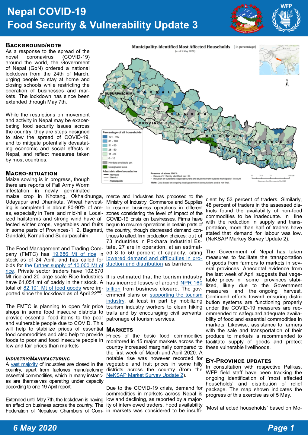 Nepal COVID-19 Food Security & Vulnerability Update 3