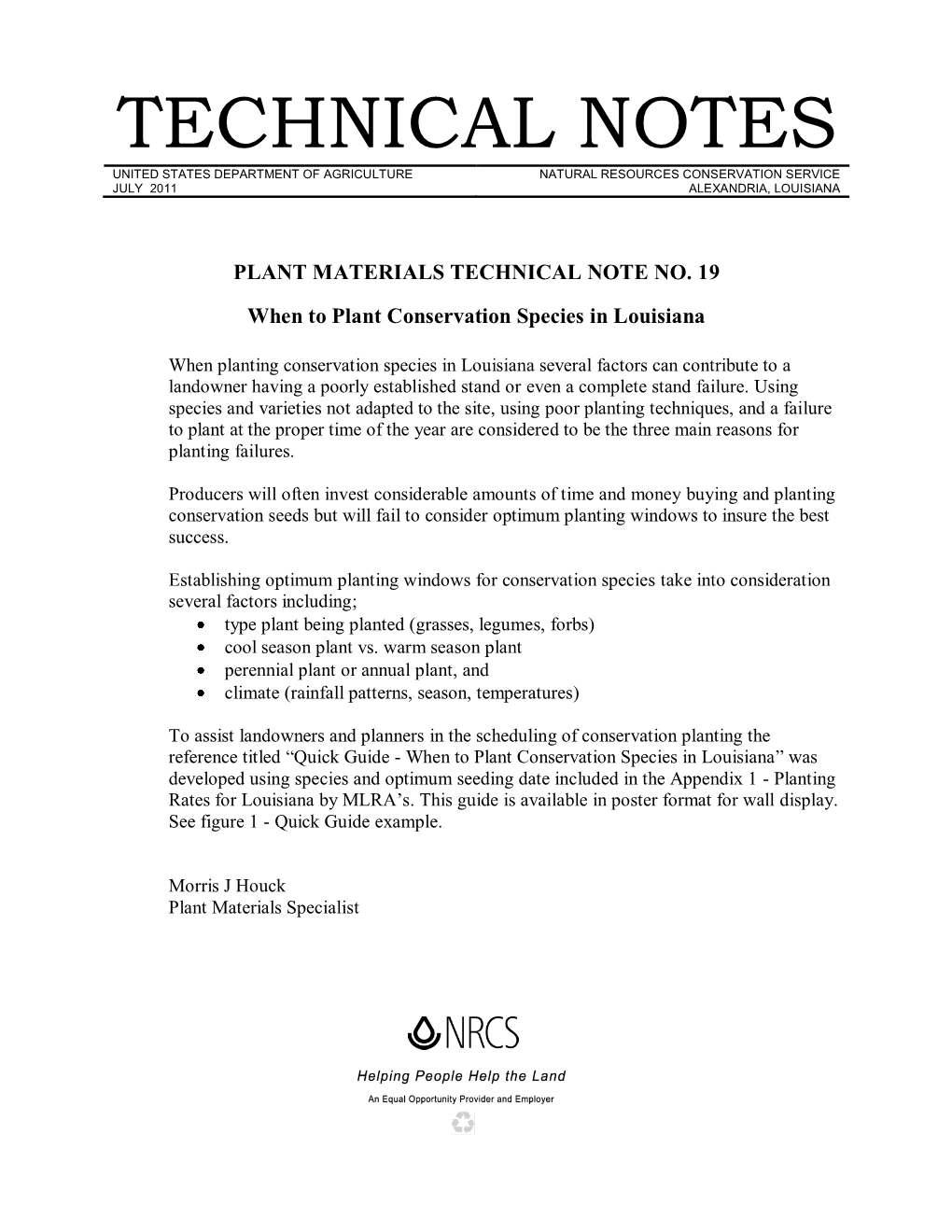 LAPMC Plant Materials Technical Note 19