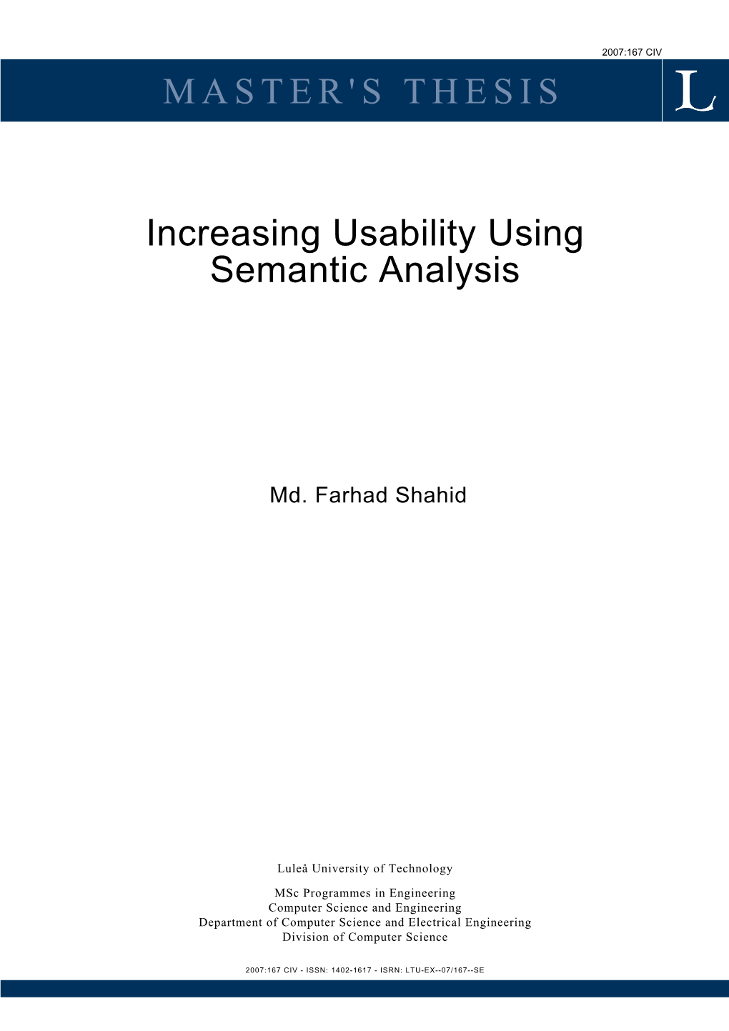 Incresing Usability Using Semantic Analysis