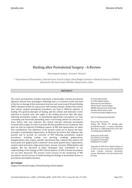 Healing After Periodontal Surgery - a Review