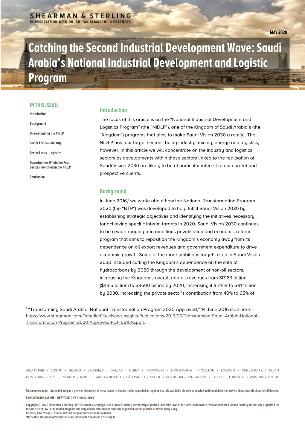 Saudi Arabia's National Industrial Development and Logistic Program