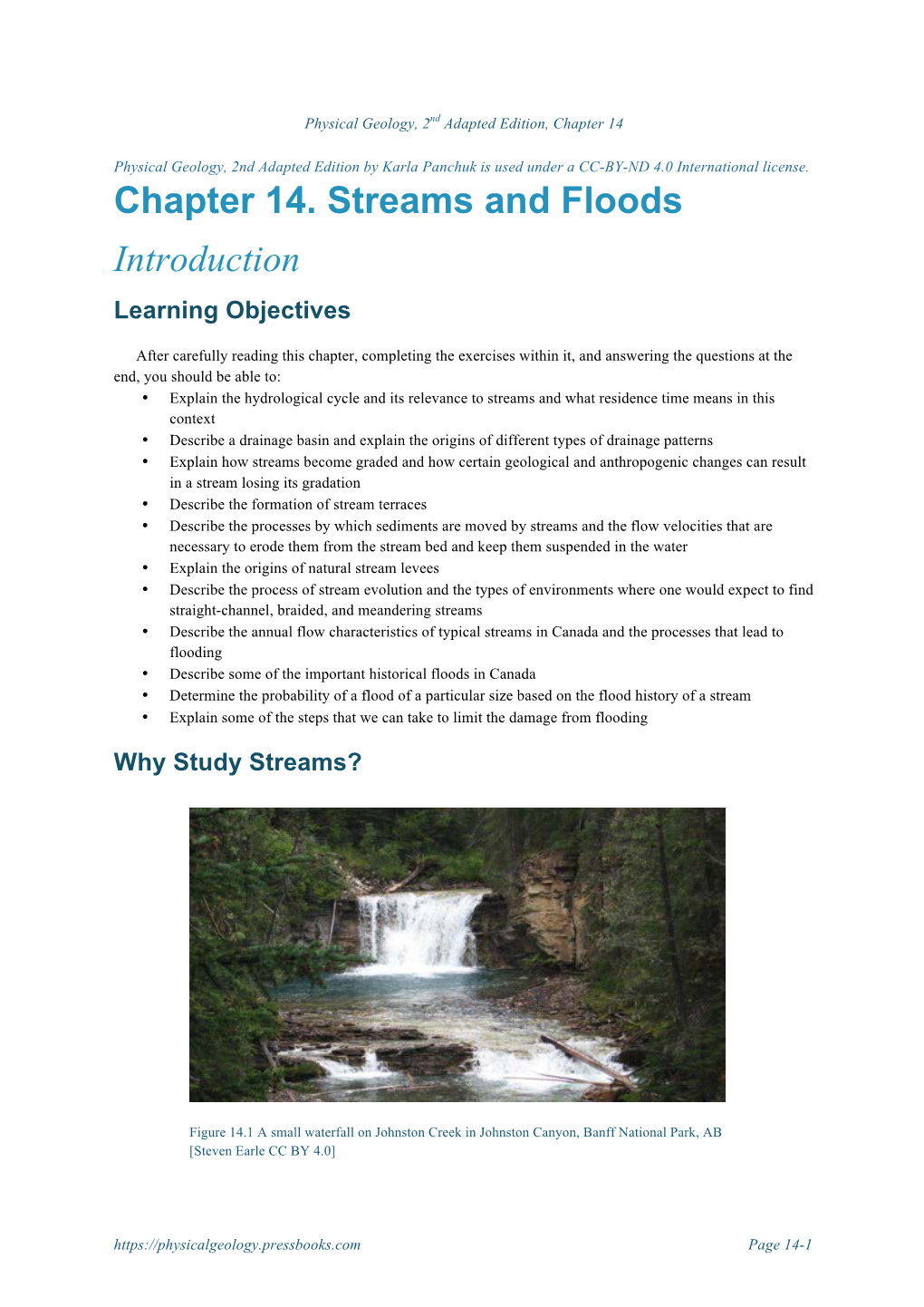 Chapter 14. Streams and Floods Introduction Learning Objectives