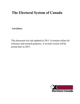 The Electoral System of Canada