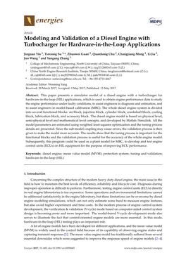 Modeling and Validation of a Diesel Engine with Turbocharger for Hardware-In-The-Loop Applications