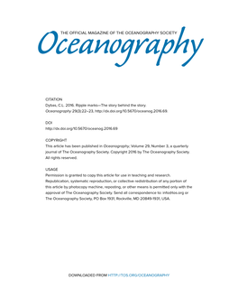 The Official Magazine of the Oceanography Society
