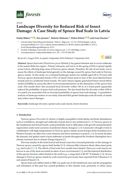 Landscape Diversity for Reduced Risk of Insect Damage: a Case Study of Spruce Bud Scale in Latvia