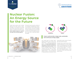 Nuclear Fusion: an Energy Source for the Future