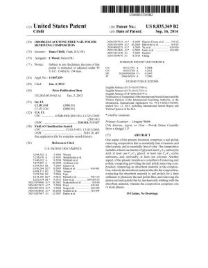 United States Patent (10) Patent No.: US 8,835,369 B2 Cifeli (45) Date of Patent: Sep