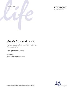 Pichia Expression Kit, MAN0000012, Reva.00