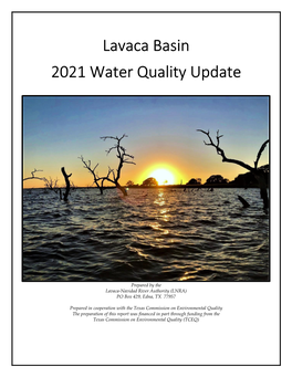 Lavaca Basin 2021 Water Quality Update