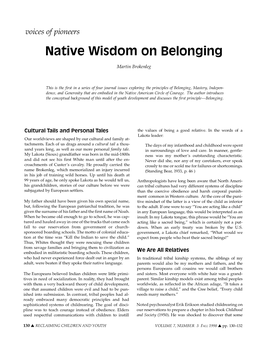 Native American Wisdom on Belonging