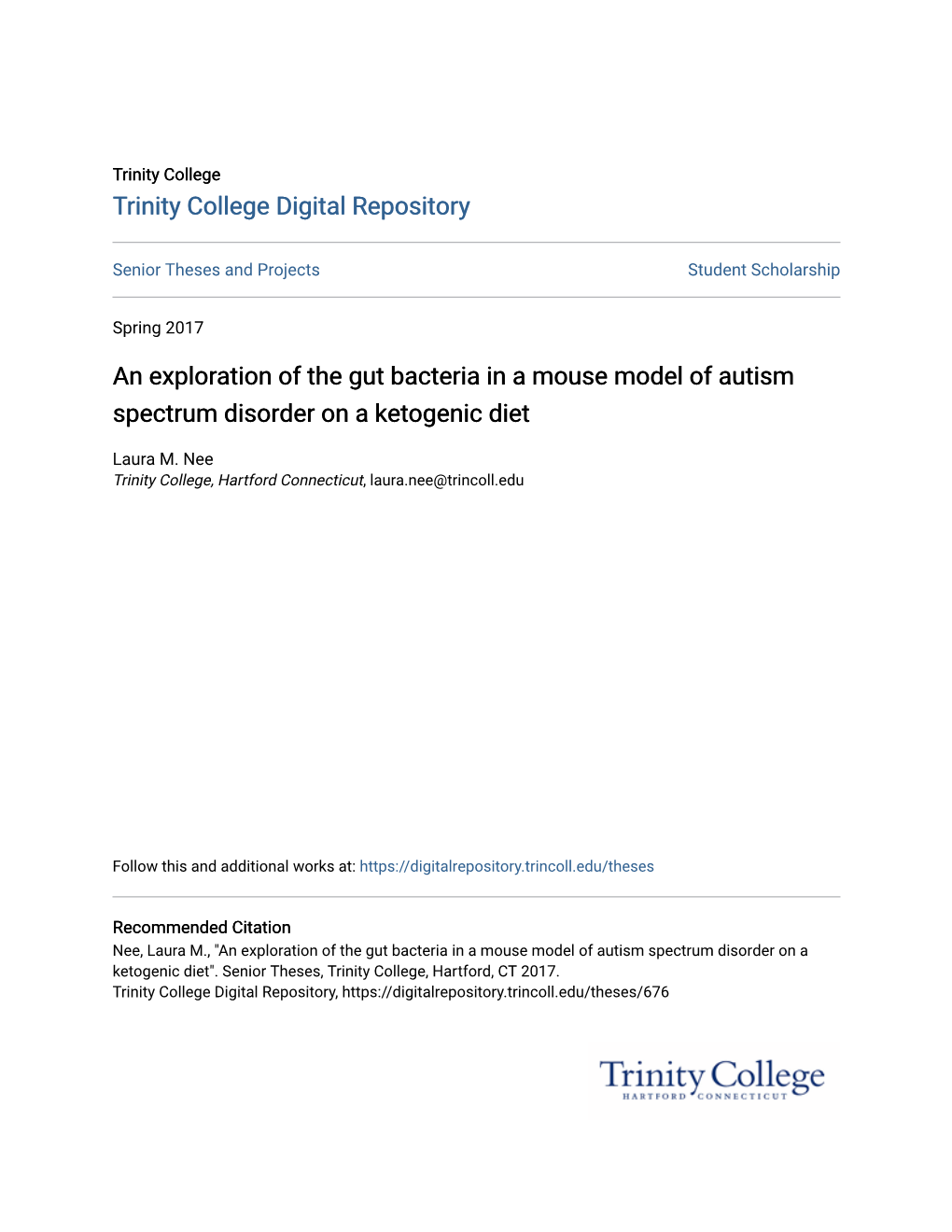 An Exploration of the Gut Bacteria in a Mouse Model of Autism Spectrum Disorder on a Ketogenic Diet