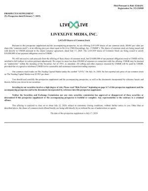 Livexlive Media, Inc