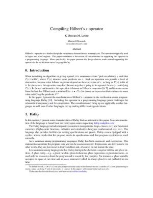 Compiling Hilbert's Ε Operator