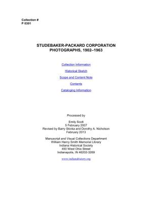 Studebaker-Packard Corporation Photographs, 1902–1963