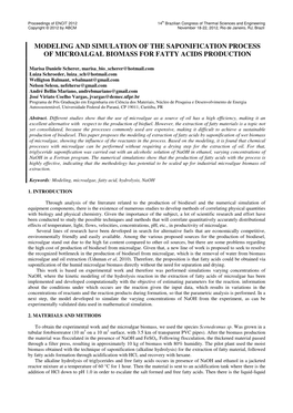 Modeling and Simulation of the Saponification Process of Microalgal Biomass for Fatty Acids Production