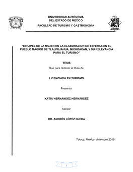 El PAPEL DE LA MUJER EN LA ELABORACION DE ESFERAS EN EL PUEBLO MAGICO DE TLALPUJAHUA, MICHOACAN, Y SU RELEVANCIA PARA EL TURISMO”
