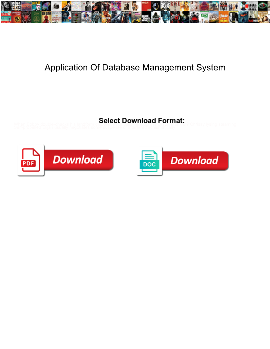 Application of Database Management System