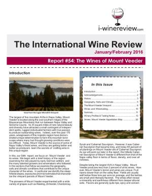 International Wine Review Reports on the Wines of Mount