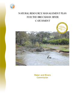 Natural Resource Management Plan for the Brockman River Catchment