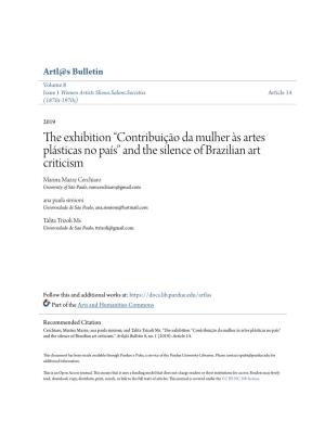 Sticas No Paãłs" and the Silence of Brazilian Art C