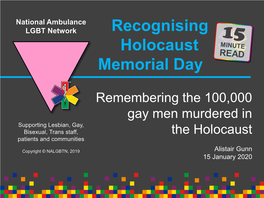 Recognising Holocaust Memorial