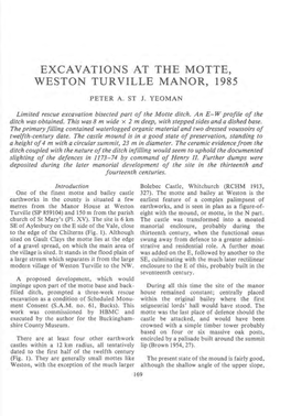 Excavations at the Motte, Weston Turville Manor, 1985