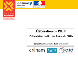 Élaboration Du Pluih Présentation Du Dossier Arrêté Du Pluih