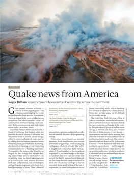 Quake News from America Roger Bilham Savours Two Rich Accounts of Seismicity Across the Continent