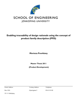 Enabling Traceability of Design Rationale Using the Concept of Product Family Description (PFD)