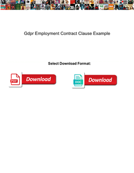 Gdpr Employment Contract Clause Example