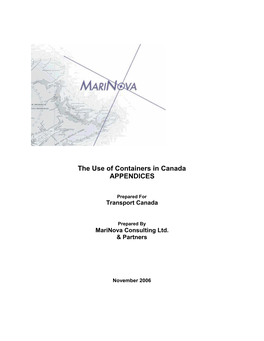 The Use of Containers in Canada APPENDICES