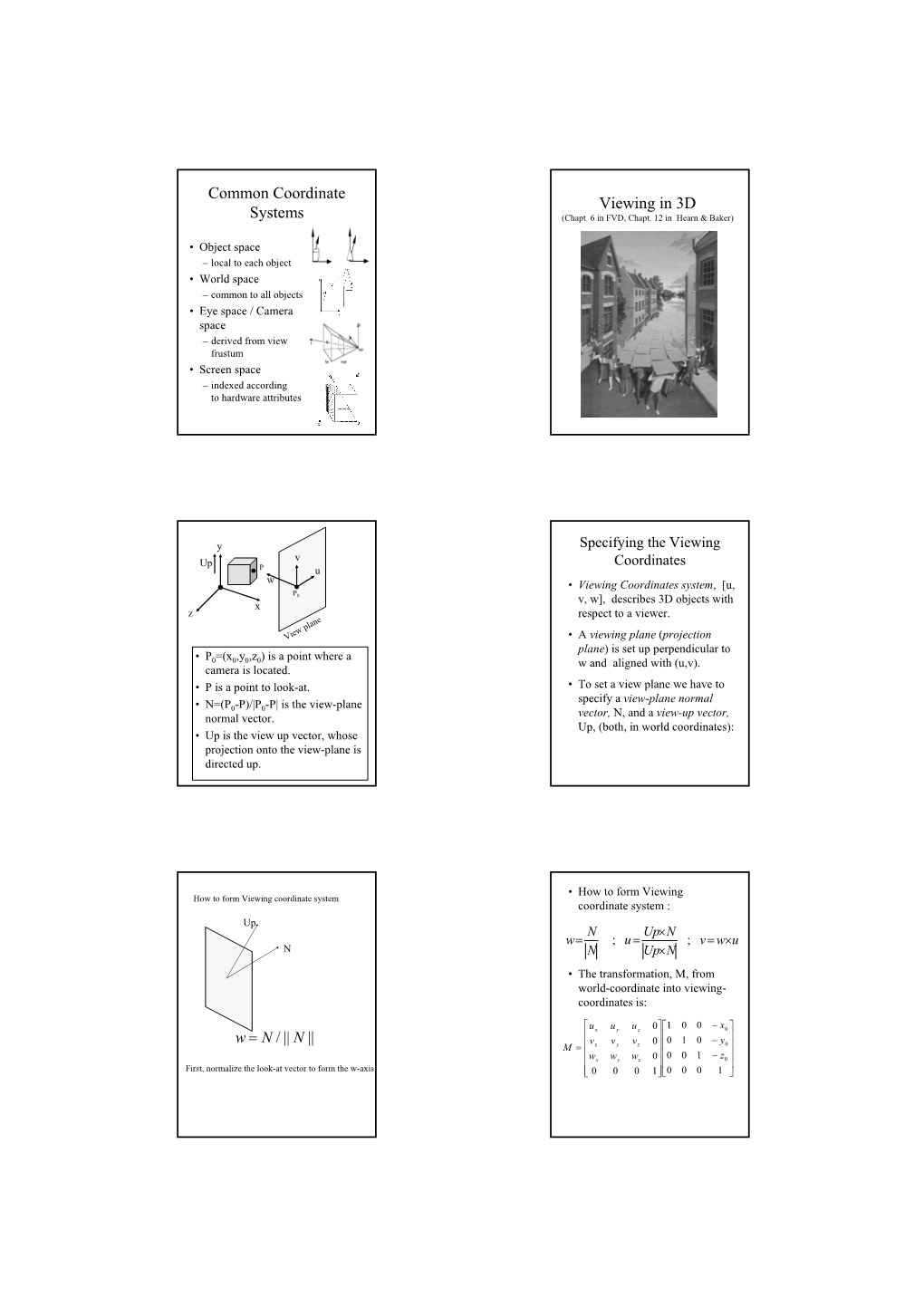 Viewing in 3D Common Coordinate Systems