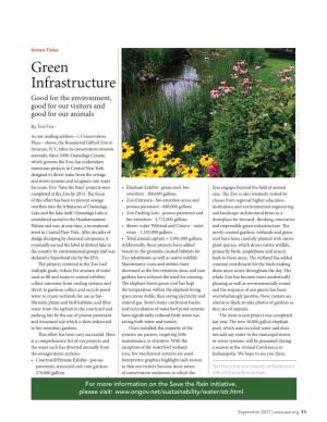 Green Infrastructure Good for the Environment, Good for Our Visitors and Good for Our Animals