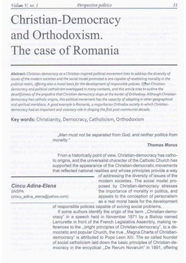 Christian-Democracy the Case of Romania