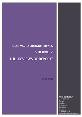 Volume 2: Full Reviews of Reports